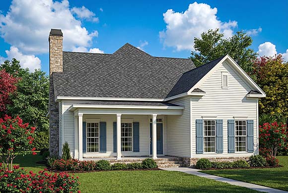 House Plan 61084 with 2 Beds, 2 Baths, 2 Car Garage Elevation
