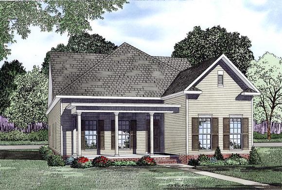 Colonial, Southern House Plan 61087 with 3 Beds, 2 Baths, 2 Car Garage Elevation