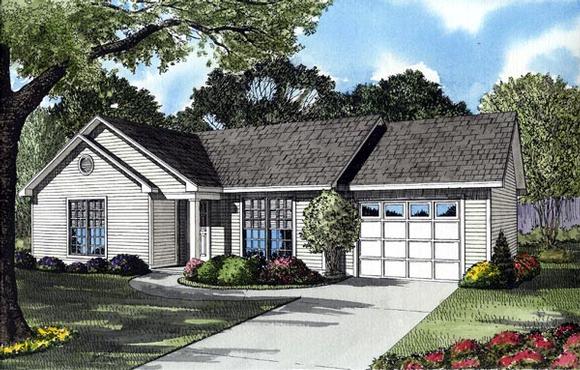 One-Story, Ranch, Traditional House Plan 61093 with 3 Beds, 1 Baths Elevation