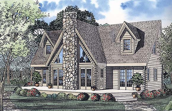 A-Frame, Contemporary, Log House Plan 61105 with 3 Beds, 3 Baths Elevation