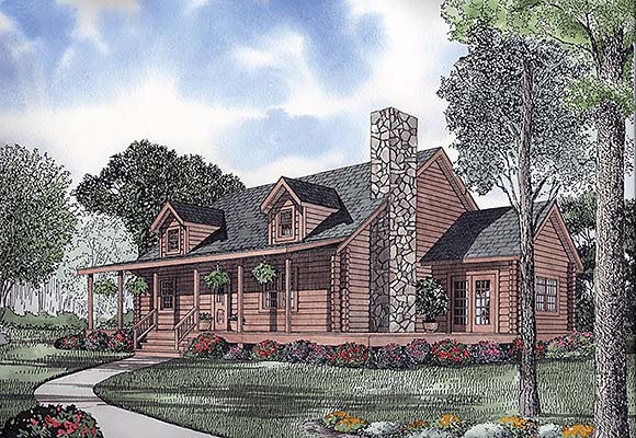 Country, Log House Plan 61122 with 3 Beds, 2 Baths Elevation