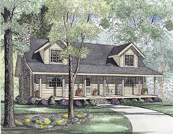 Country, Log House Plan 61133 with 3 Beds, 3 Baths Elevation