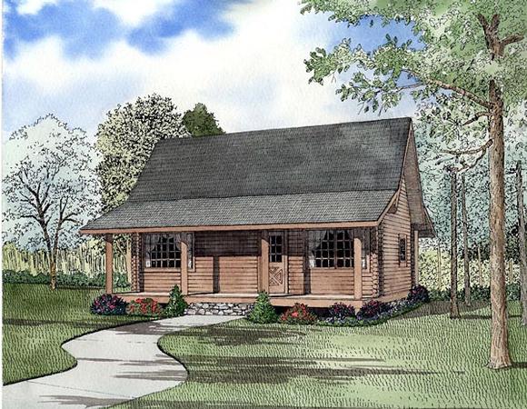 Log House Plan 61147 with 2 Beds, 1 Baths Elevation