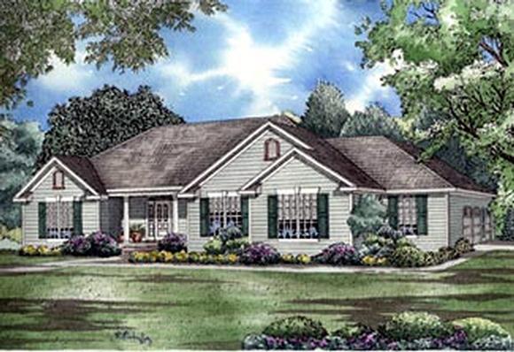 European, Traditional House Plan 61176 with 3 Beds, 3 Baths, 3 Car Garage Elevation