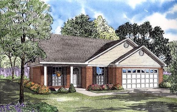 Traditional House Plan 61238 with 3 Beds, 2 Baths, 2 Car Garage Elevation