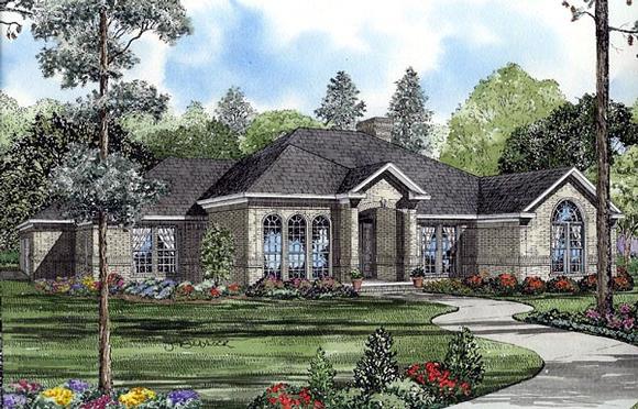 European, One-Story House Plan 61260 with 4 Beds, 3 Baths, 3 Car Garage Elevation