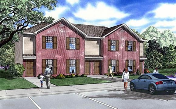 Traditional Multi-Family Plan 61292 with 8 Beds, 8 Baths Elevation