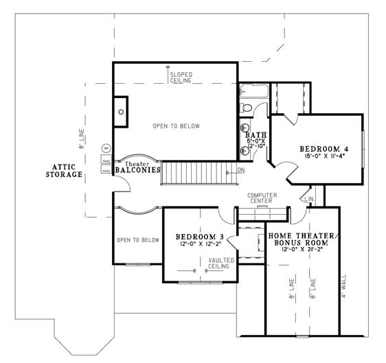 House Plan 61322 - Traditional Style with 2955 Sq Ft, 4 Bed, 3 Ba