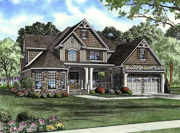 Country, Craftsman, Victorian House Plan 61328 with 4 Beds, 3 Baths, 2 Car Garage Elevation
