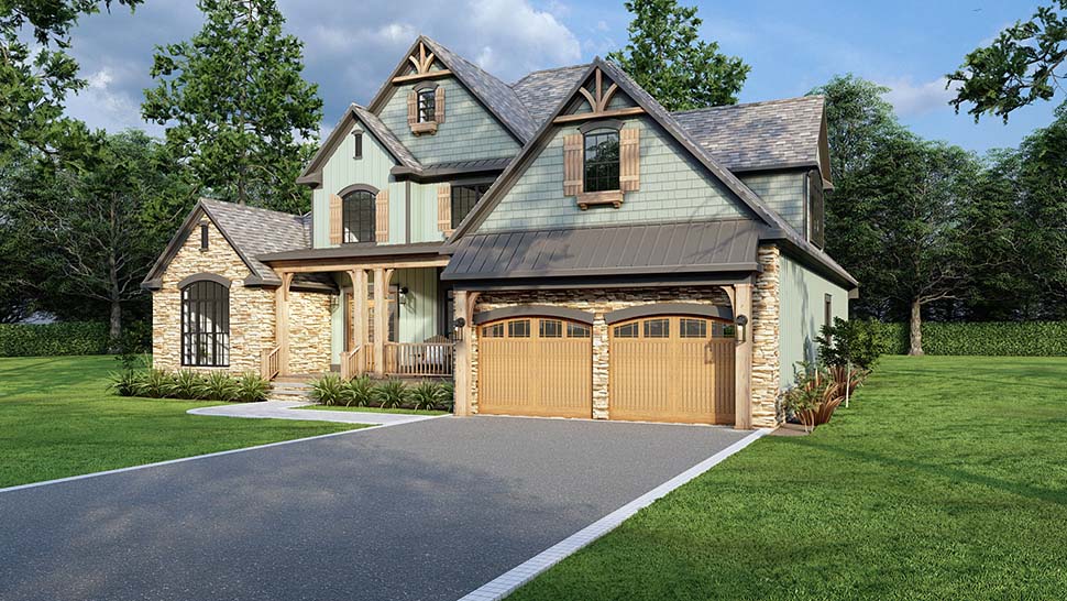 Craftsman, Traditional Plan with 2481 Sq. Ft., 3 Bedrooms, 3 Bathrooms, 2 Car Garage Picture 4