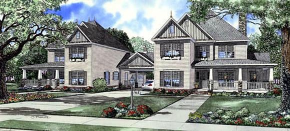 Traditional Multi-Family Plan 61334 with 10 Beds, 8 Baths, 4 Car Garage Elevation