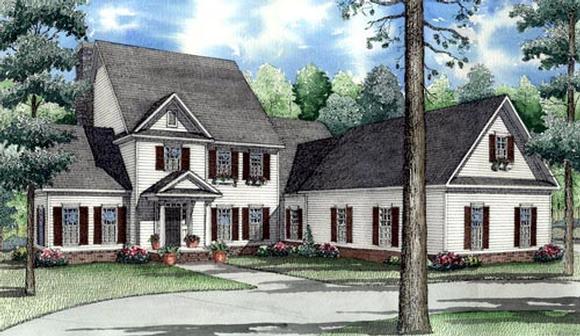 Traditional House Plan 61375 with 5 Beds, 4 Baths, 3 Car Garage Elevation