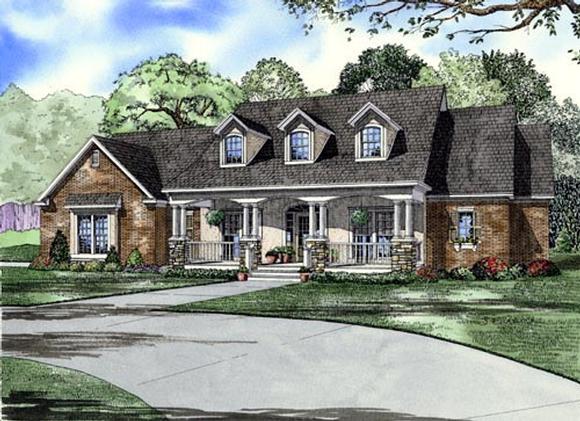 Country, Southern House Plan 61377 with 4 Beds, 3 Baths, 2 Car Garage Elevation