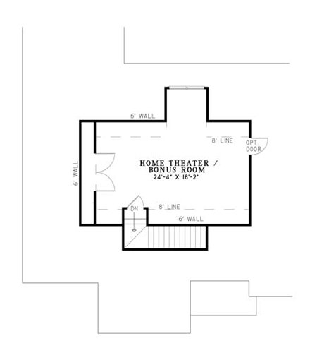 European, Traditional House Plan 61384 with 3 Beds, 3 Baths, 3 Car Garage Second Level Plan