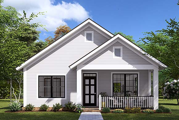 Cottage, Traditional House Plan 61404 with 3 Beds, 2 Baths Elevation