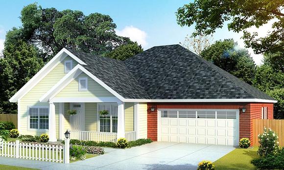 Traditional House Plan 61406 with 4 Beds, 3 Baths, 2 Car Garage Elevation