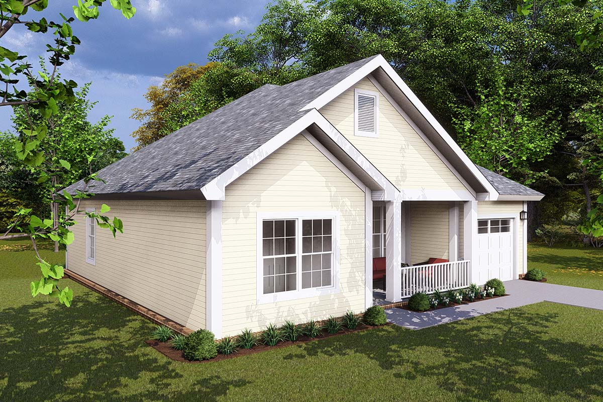 Traditional Plan with 1187 Sq. Ft., 3 Bedrooms, 2 Bathrooms, 1 Car Garage Picture 3