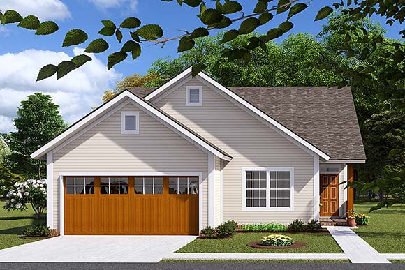 Craftsman, Traditional House Plan 61409 with 3 Beds, 2 Baths, 2 Car Garage Elevation