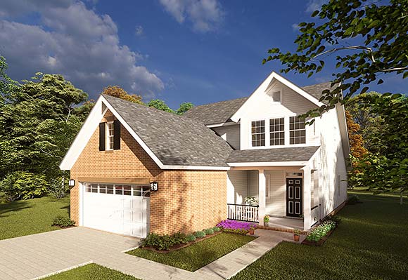 Traditional House Plan 61410 with 3 Beds, 3 Baths, 2 Car Garage Elevation