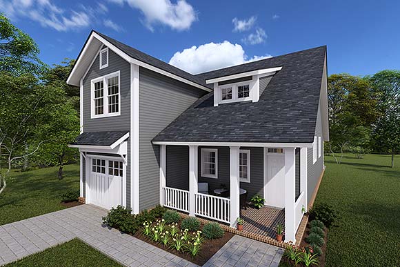 Traditional House Plan 61411 with 3 Beds, 3 Baths, 1 Car Garage Elevation