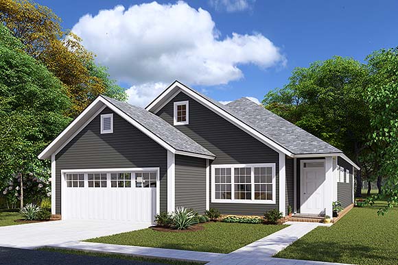 Traditional House Plan 61414 with 3 Beds, 2 Baths, 2 Car Garage Elevation