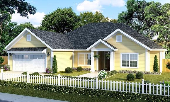 Traditional House Plan 61417 with 5 Beds, 3 Baths, 2 Car Garage Elevation
