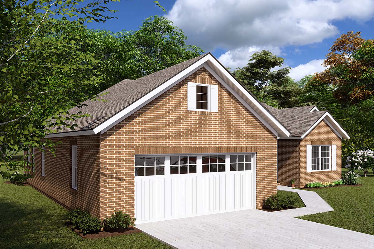 Traditional Plan with 1648 Sq. Ft., 5 Bedrooms, 3 Bathrooms, 2 Car Garage Picture 3
