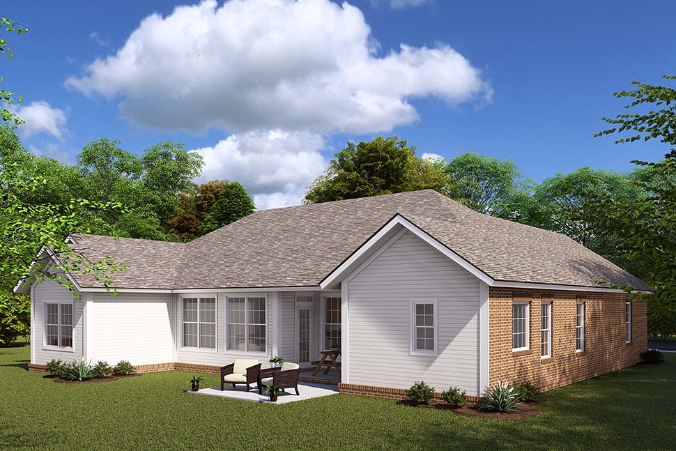 Traditional Plan with 1648 Sq. Ft., 5 Bedrooms, 3 Bathrooms, 2 Car Garage Picture 5