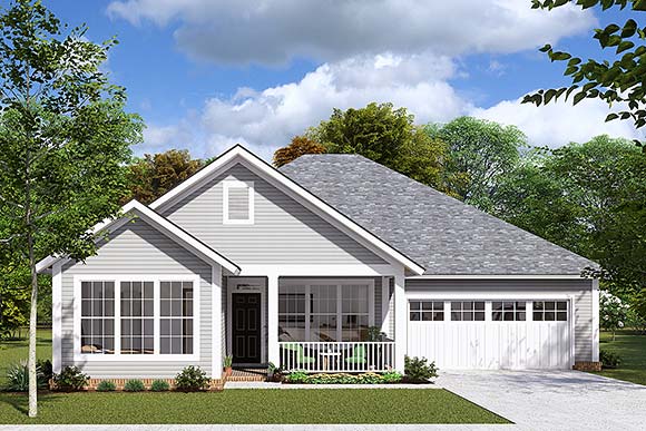 Traditional House Plan 61424 with 3 Beds, 2 Baths, 2 Car Garage Elevation