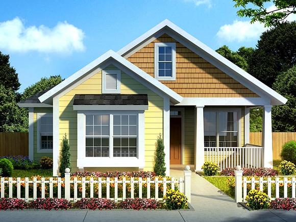 Cottage, Craftsman, Traditional House Plan 61437 with 3 Beds, 2 Baths Elevation