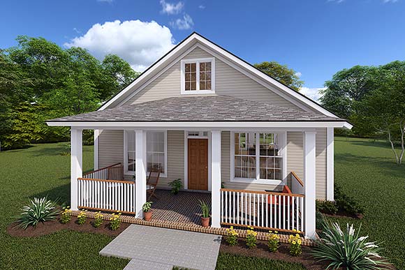 Cottage, Country, Southern, Traditional House Plan 61439 with 3 Beds, 2 Baths Elevation