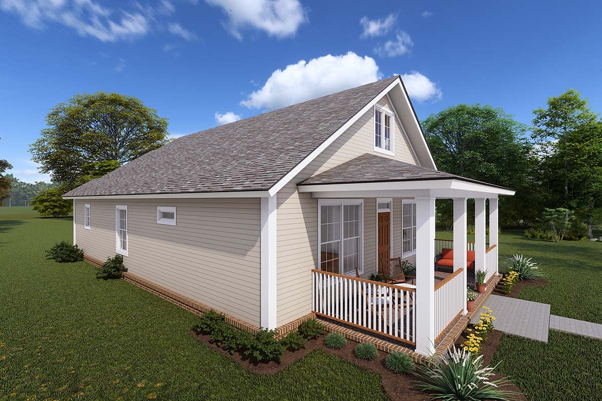 Cottage, Country, Southern, Traditional Plan with 1277 Sq. Ft., 3 Bedrooms, 2 Bathrooms Picture 3