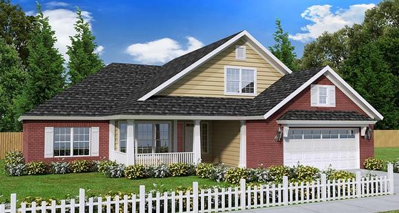 Craftsman, Traditional House Plan 61441 with 3 Beds, 2 Baths, 3 Car Garage Elevation