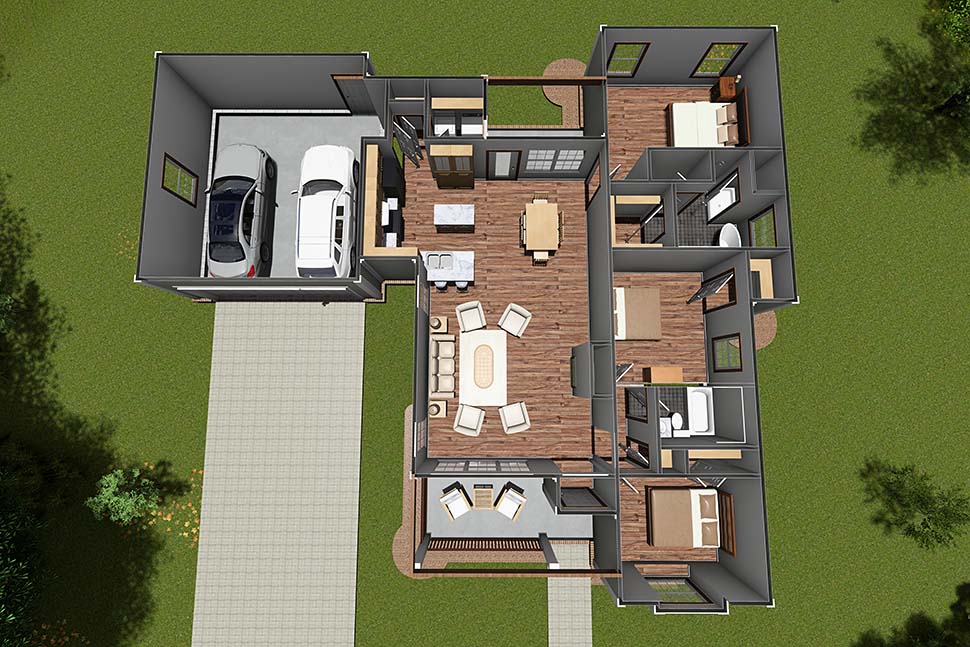Traditional Plan with 1426 Sq. Ft., 3 Bedrooms, 2 Bathrooms, 2 Car Garage Picture 8