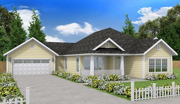 Traditional House Plan 61447 with 4 Beds, 2 Baths, 2 Car Garage Elevation