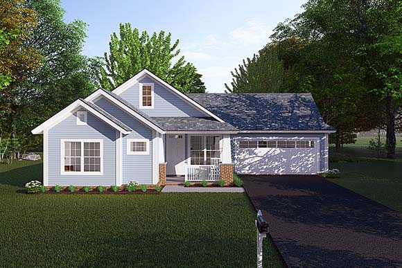 Traditional House Plan 61449 with 3 Beds, 2 Baths, 2 Car Garage Elevation