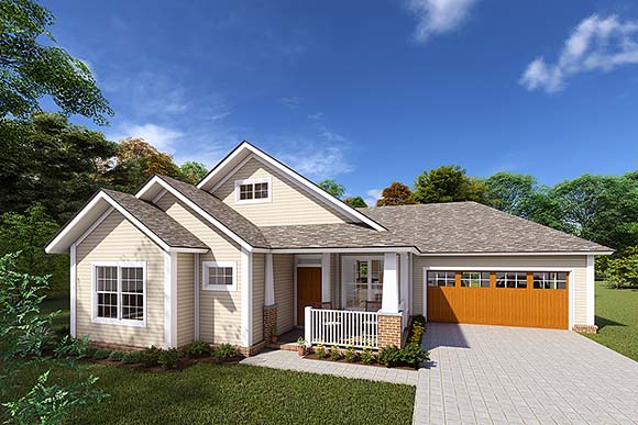 Traditional House Plan 61450 with 3 Beds, 2 Baths, 2 Car Garage Elevation