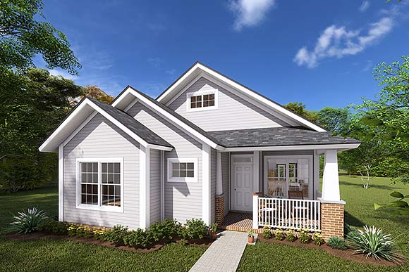 Bungalow, Traditional House Plan 61451 with 3 Beds, 2 Baths Elevation