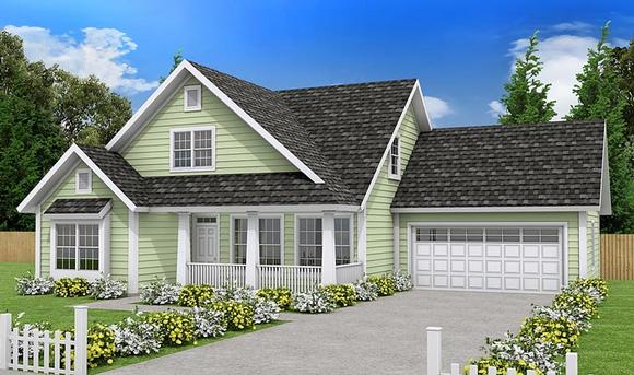 Traditional House Plan 61452 with 3 Beds, 3 Baths, 2 Car Garage Elevation