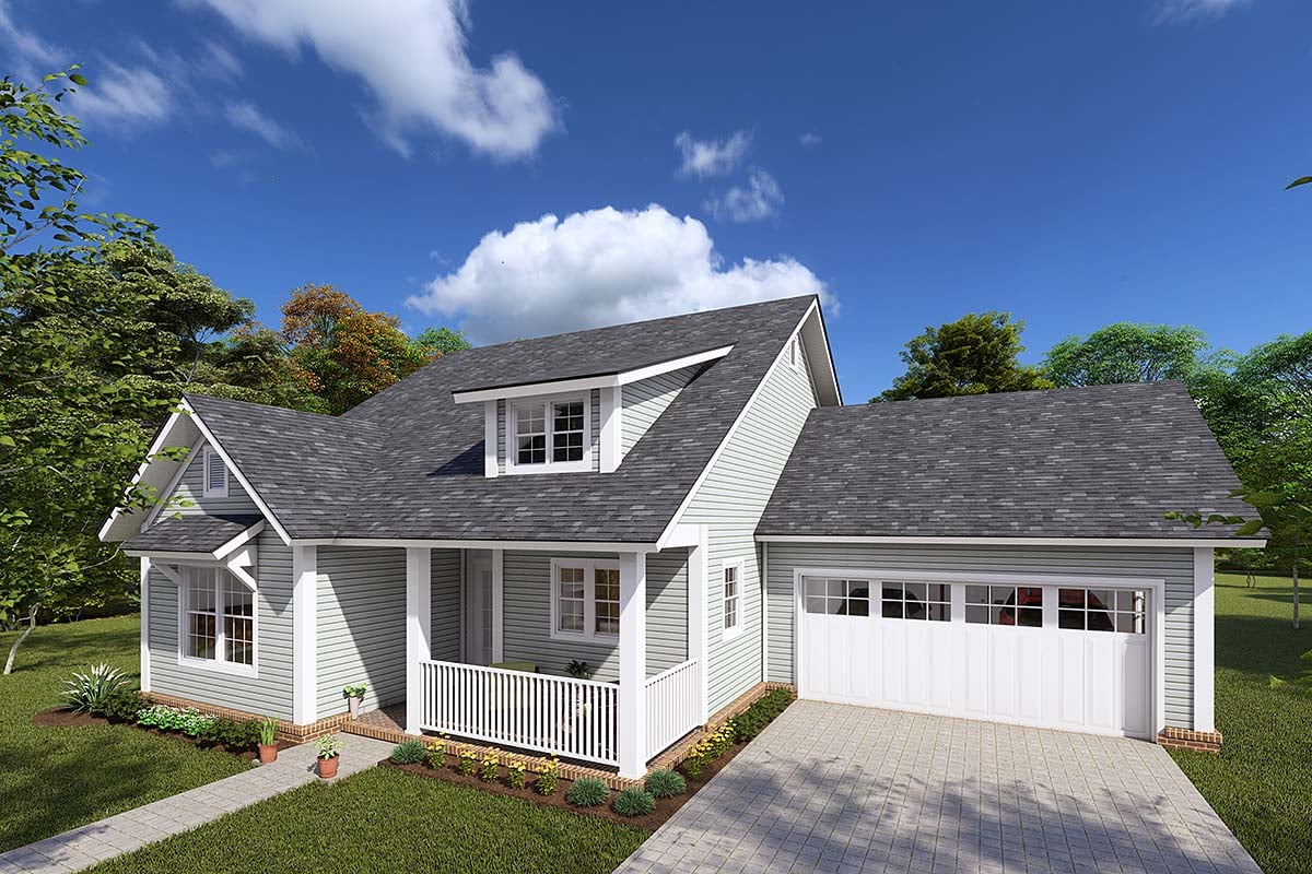Traditional Plan with 1433 Sq. Ft., 3 Bedrooms, 2 Bathrooms, 2 Car Garage Elevation