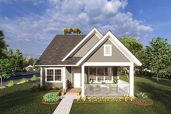 Cottage, Craftsman, Traditional House Plan 61460 with 4 Beds, 4 Baths Elevation