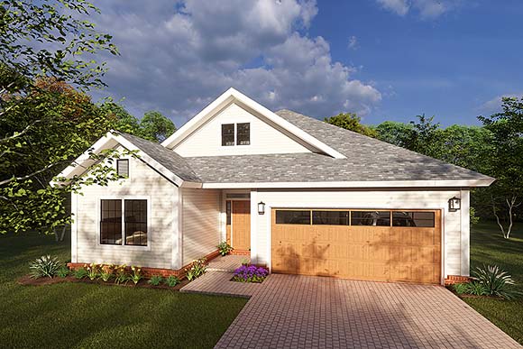 Cottage, Craftsman, Traditional House Plan 61466 with 3 Beds, 2 Baths, 2 Car Garage Elevation
