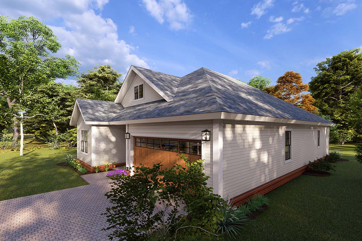 Cottage, Craftsman, Traditional Plan with 1572 Sq. Ft., 3 Bedrooms, 2 Bathrooms, 2 Car Garage Picture 2