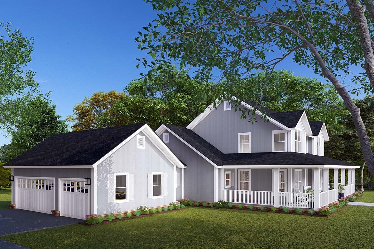 Cape Cod, Country, Farmhouse, Southern Plan with 2796 Sq. Ft., 4 Bedrooms, 4 Bathrooms, 3 Car Garage Picture 3