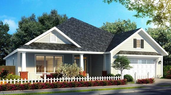 Bungalow, Country, Traditional House Plan 61472 with 4 Beds, 4 Baths, 2 Car Garage Elevation
