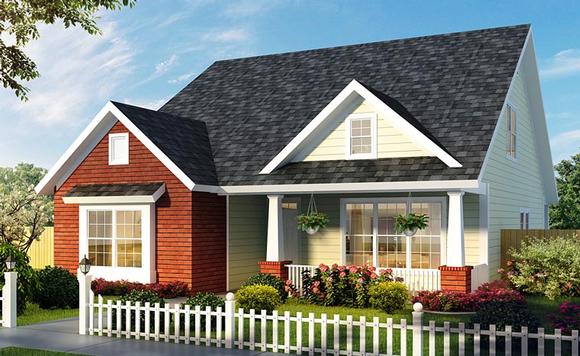 Cottage, Country, Southern House Plan 61476 with 3 Beds, 3 Baths Elevation