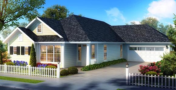 Cabin, Country House Plan 61478 with 4 Beds, 3 Baths, 2 Car Garage Elevation