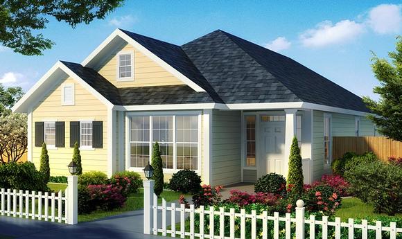 Cottage, Country, Traditional House Plan 61479 with 4 Beds, 3 Baths Elevation
