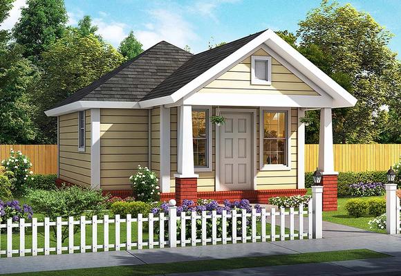 Cottage, Traditional House Plan 61482 with 1 Beds, 1 Baths Elevation