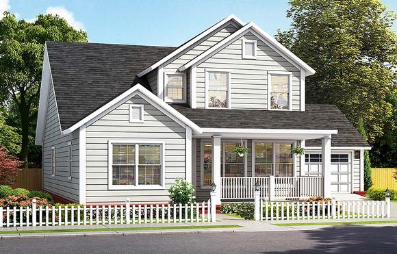 Cottage, Traditional House Plan 61485 with 4 Beds, 4 Baths, 2 Car Garage Elevation
